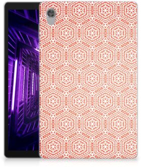 B2Ctelecom Cover Lenovo Tab M10 HD (2de generatie) Tablethoesje Pattern Orange met transparant zijkanten