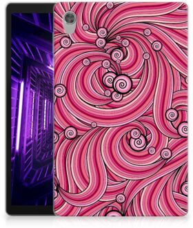 B2Ctelecom Cover Lenovo Tab M10 HD (2de generatie) TPU Siliconen Hoes Swirl Pink met transparant zijkanten