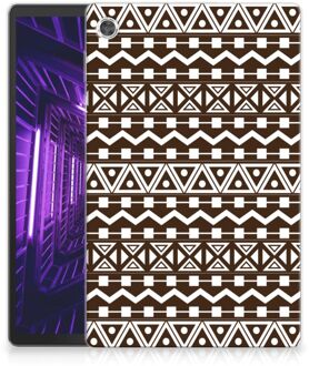 B2Ctelecom Cover Lenovo Tab M10 Plus Tablethoesje Aztec Brown met transparant zijkanten