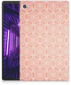 B2Ctelecom Cover Lenovo Tab M10 Plus Tablethoesje Pattern Orange met transparant zijkanten