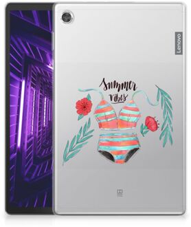 B2Ctelecom Cover Lenovo Tab M10 Plus Tablettas Quotes Boho Summer met transparant zijkanten