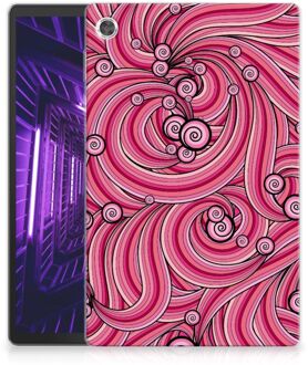 B2Ctelecom Cover Lenovo Tab M10 Plus TPU Siliconen Hoes Swirl Pink met transparant zijkanten