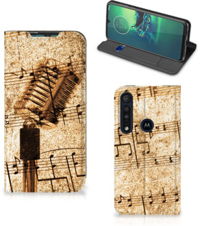 B2Ctelecom Cover Ontwerpen Motorola G8 Plus Telefoonhoesje Bladmuziek