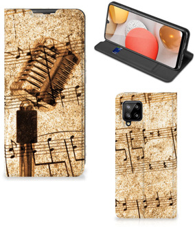 B2Ctelecom Cover Ontwerpen Samsung Galaxy A42 Telefoonhoesje Bladmuziek