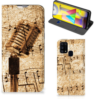 B2Ctelecom Cover Ontwerpen Samsung Galaxy M31 Telefoonhoesje Bladmuziek