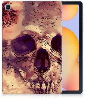 B2Ctelecom Cover Samsung Galaxy Tab S6 Lite Foto hoesje Skullhead met transparant zijkanten