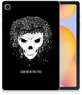 B2Ctelecom Cover Samsung Galaxy Tab S6 Lite Hoesje ontwerpen Skull Hair met transparant zijkanten