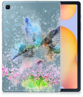 B2Ctelecom Cover Samsung Galaxy Tab S6 Lite Print Case Vogel met transparant zijkanten