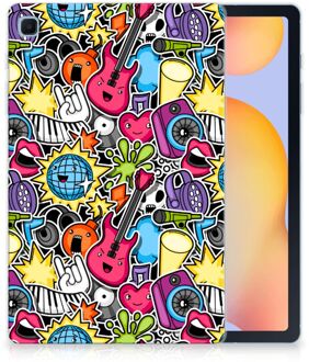 B2Ctelecom Cover Samsung Galaxy Tab S6 Lite Siliconen Hoesje met foto Punk Rock met transparant zijkanten