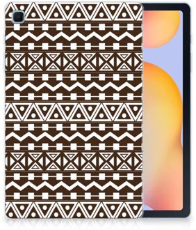 B2Ctelecom Cover Samsung Galaxy Tab S6 Lite Tablethoesje Aztec Brown met transparant zijkanten