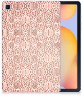 B2Ctelecom Cover Samsung Galaxy Tab S6 Lite Tablethoesje Pattern Orange met transparant zijkanten