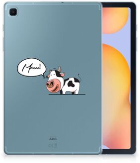 B2Ctelecom Cover Samsung Galaxy Tab S6 Lite TPU Case Cow Gepersonaliseerd Cadeau met transparant zijkanten