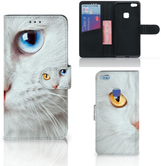 B2Ctelecom Design Hoesje Witte Kat voor de Huawei P10 Lite