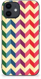 B2Ctelecom Doorzichtig Hoesje iPhone 12 Pro | 12 (6.1") TPU Siliconen Hoesje met Zwarte rand Zigzag Color