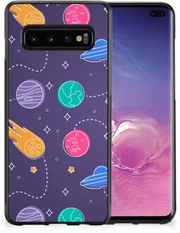 B2Ctelecom Doorzichtig Hoesje Samsung Galaxy S10+ Telefoonhoesje met Zwarte rand Ruimte