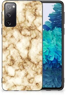 B2Ctelecom Doorzichtig Hoesje Samsung Galaxy S20 Leuk TPU Backcase met Zwarte rand Marmer Goud