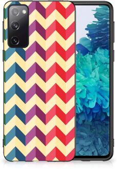 B2Ctelecom Doorzichtig Hoesje Samsung Galaxy S20 TPU Siliconen Hoesje met Zwarte rand Zigzag Color