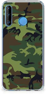 B2Ctelecom Doorzichtige Silicone Hoesje Huawei P30 Lite Army Dark