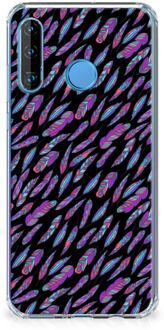 B2Ctelecom Doorzichtige Silicone Hoesje Huawei P30 Lite Feathers Color