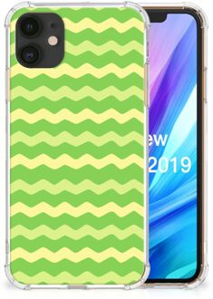 B2Ctelecom Doorzichtige Silicone Hoesje iPhone 11 Waves Green