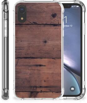 B2Ctelecom Doorzichtige Silicone Hoesje iPhone Xr Old Wood