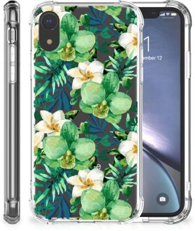 B2Ctelecom Doorzichtige Silicone Hoesje iPhone Xr Orchidee Groen