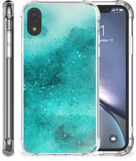 B2Ctelecom Doorzichtige Silicone Hoesje iPhone Xr Painting Blue