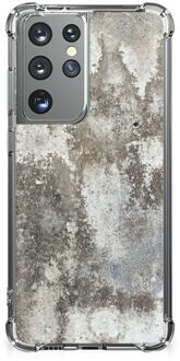 B2Ctelecom Extreme Case Samsung Galaxy S21 Ultra GSM Hoesje met doorzichtige rand Beton