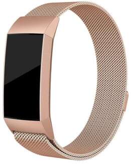 B2Ctelecom Fitbit Charge 3 | Charge 4 Milanees Bandje Rose Size: L