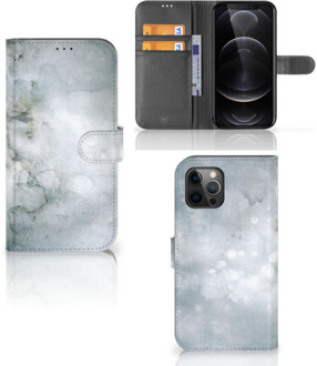 B2Ctelecom Flip case Apple iPhone 12 Pro Max Smartphone Hoesje Painting Grey