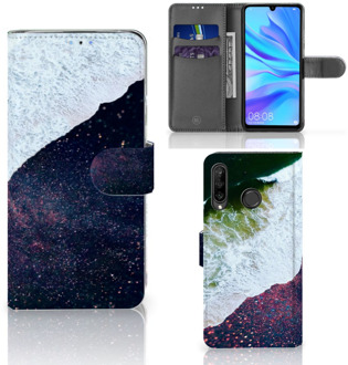 B2Ctelecom Flip Case Huawei P30 Lite Design Sea in Space