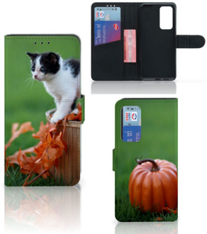 B2Ctelecom Flip Case Huawei P40 Hoesje Kitten