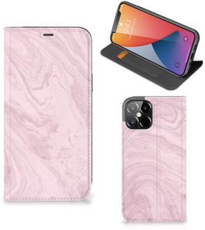 B2Ctelecom Flip Case iPhone 12 Pro Max Smart Cover Marble Pink