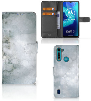 B2Ctelecom Flip case Motorola G8 Power Lite Smartphone Hoesje Painting Grey