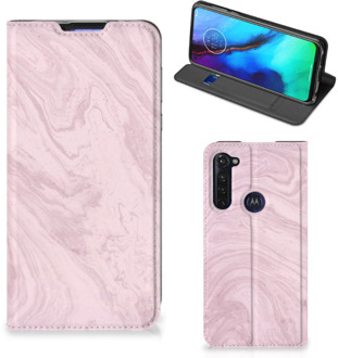 B2Ctelecom Flip Case Motorola Moto G Pro Smart Cover Marble Pink