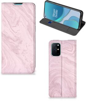 B2Ctelecom Flip Case OnePlus 8T Smart Cover Marble Pink