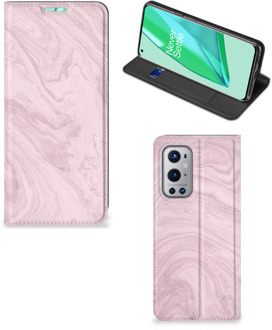 B2Ctelecom Flip Case OnePlus 9 Pro Smart Cover Marble Pink