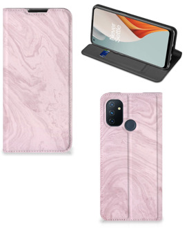 B2Ctelecom Flip Case OnePlus Nord N100 Smart Cover Marble Pink