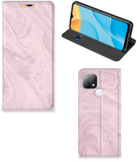 B2Ctelecom Flip Case OPPO A15 Smart Cover Marble Pink