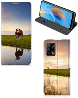 B2Ctelecom Flip Case OPPO A74 4G Smartphone Hoesje Koe