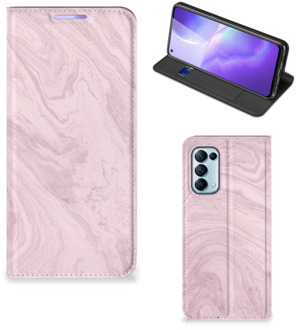 B2Ctelecom Flip Case OPPO Find X3 Lite Smart Cover Marble Pink