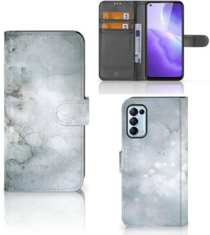 B2Ctelecom Flip case OPPO Find X3 Lite Smartphone Hoesje Painting Grey