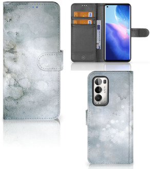 B2Ctelecom Flip case OPPO Find X3 Neo 5G Smartphone Hoesje Painting Grey