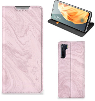 B2Ctelecom Flip Case OPPO Reno3 | A91 Smart Cover Marble Pink