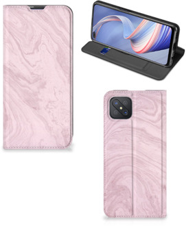 B2Ctelecom Flip Case OPPO Reno4 Z 5G Smart Cover Marble Pink