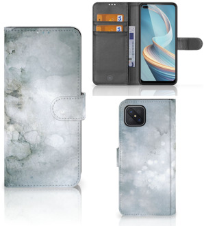 B2Ctelecom Flip case OPPO Reno4 Z Smartphone Hoesje Painting Grey