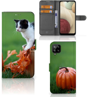 B2Ctelecom Flip Case Samsung Galaxy A12 Hoesje Kitten