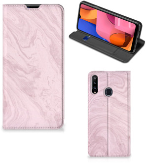 B2Ctelecom Flip Case Samsung Galaxy A20s Smart Cover Marble Pink