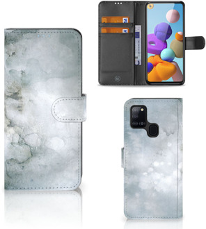 B2Ctelecom Flip case Samsung Galaxy A21s Smartphone Hoesje Painting Grey