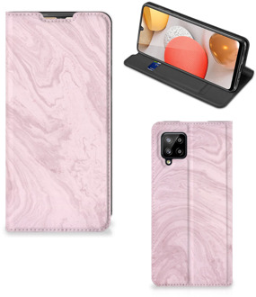 B2Ctelecom Flip Case Samsung Galaxy A42 Smart Cover Marble Pink